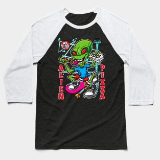 Alien Pizza Baseball T-Shirt